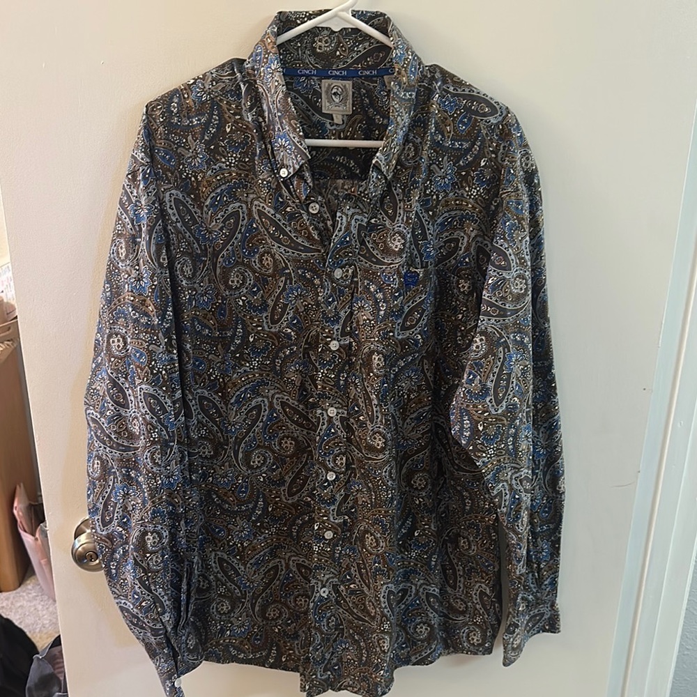 Cinch Mens Button Down Size Large - image 1